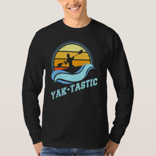 Kayaking Yak-Tastic Retro Vintage Sunset T-Shirt