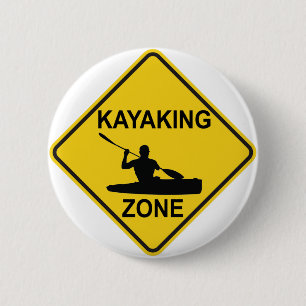 Kayaking Zone 6 Cm Round Badge