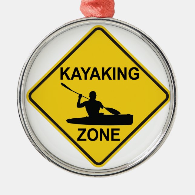 Kayaking Zone Metal Tree Decoration (Front)