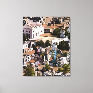 Kayakoy Fethiye Deserted Town Geometric Art  Canvas Print