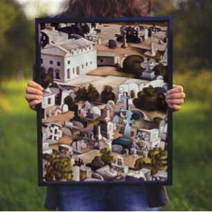 Kayakoy Fethiye Deserted Town Geometric Art Poster