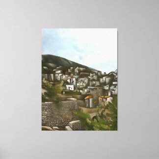 Kayakoy Historical Greek Houses Artistic Abstract Canvas Print