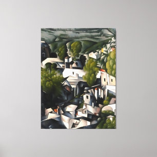 Kayakoy Village Greek Houses Abstract Art Canvas Print
