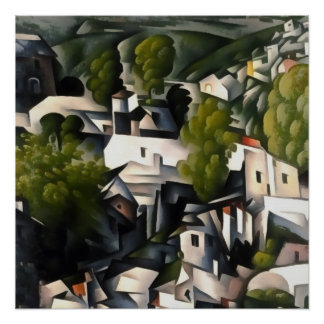 Kayakoy Village Greek Houses Abstract Art Poster