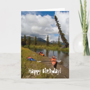 Kayaks at Rest; Happy Birthday Card
