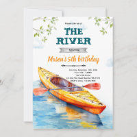 Kayaks birthday party invitation