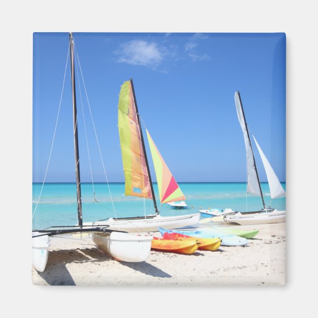 Kayaks, Catamarans And Kayaks| Cuban Beach Magnet (Front)