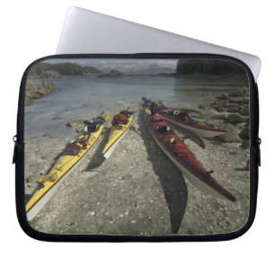 Kayaks on Dicebox Island, Broken Island Group, Laptop Sleeve