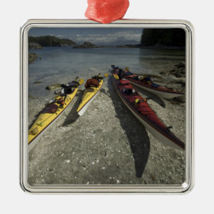 Kayaks on Dicebox Island, Broken Island Group, Metal Tree Decoration