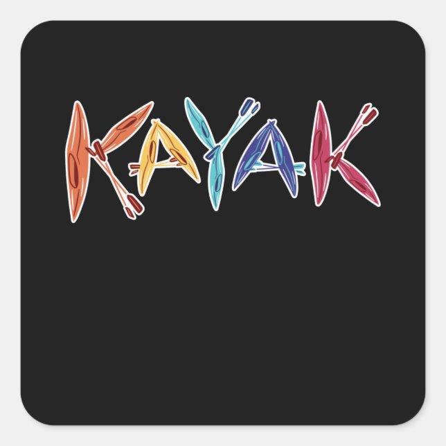 Kayaks & Paddles Kayaking Kayaker Gift Square Sticker (Front)