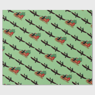 Kayaks Pulling Santa's Sleigh Wrapping Paper