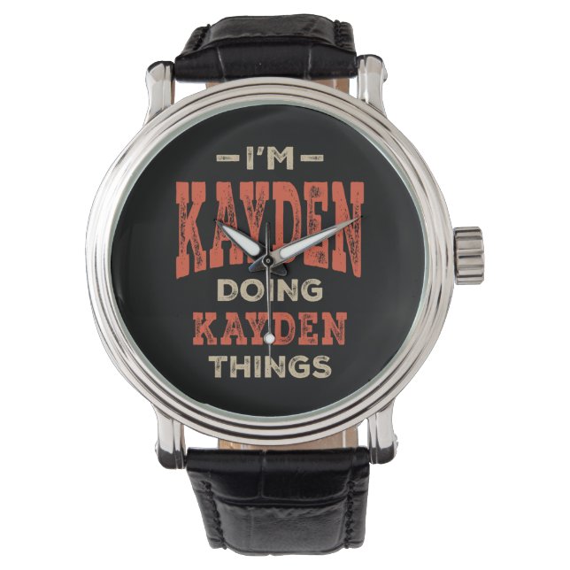 Kayden Name Funny Personalised Birthday Kayden Watch (Front)
