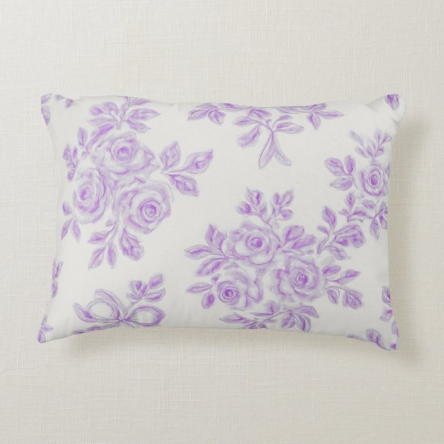 Kaye and Summer Lavender Flowers Decorative Cushion (Back)