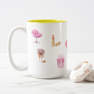 Kaye and Summer Whimsical Two-Tone Coffee Mug