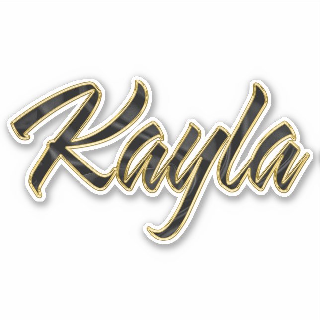 Kayla Black Gold Lettering Decal Sticker (Front)