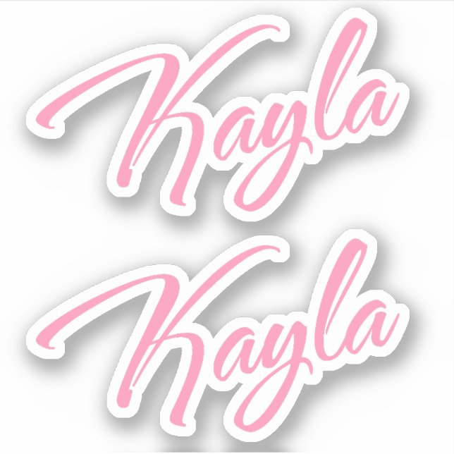 Kayla Decorative Name in Pink x2 Sticker (Front)