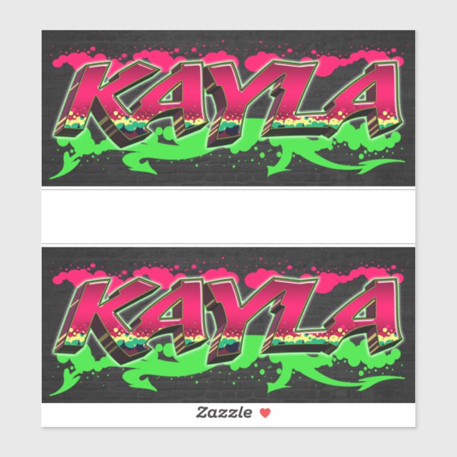 Kayla First Name Graffiti Sticker (Sheet)