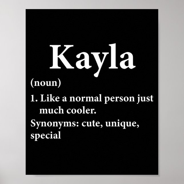 Kayla Name Definition Funny D  Poster (Front)