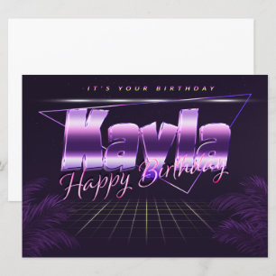Kayla Name First name lila retro card Birthday