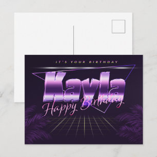 Kayla Name Vorname lila Postkarte Geburtstag Postcard