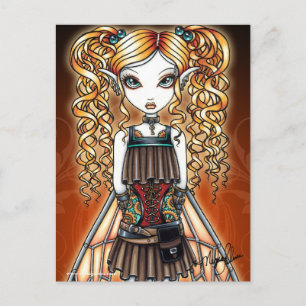 "Kayla" Steampunk Fairy Close Up Postcard