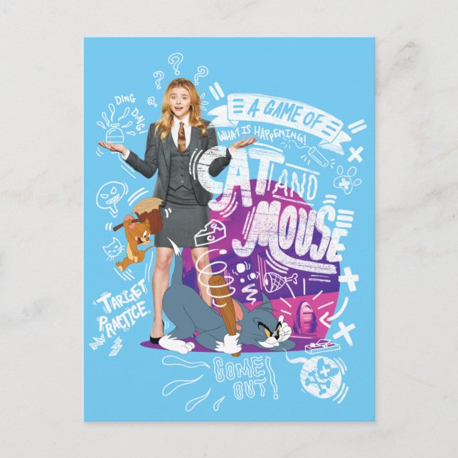 Kayla, Tom & Jerry - A Game of Cat And Mouse Postcard (Front)