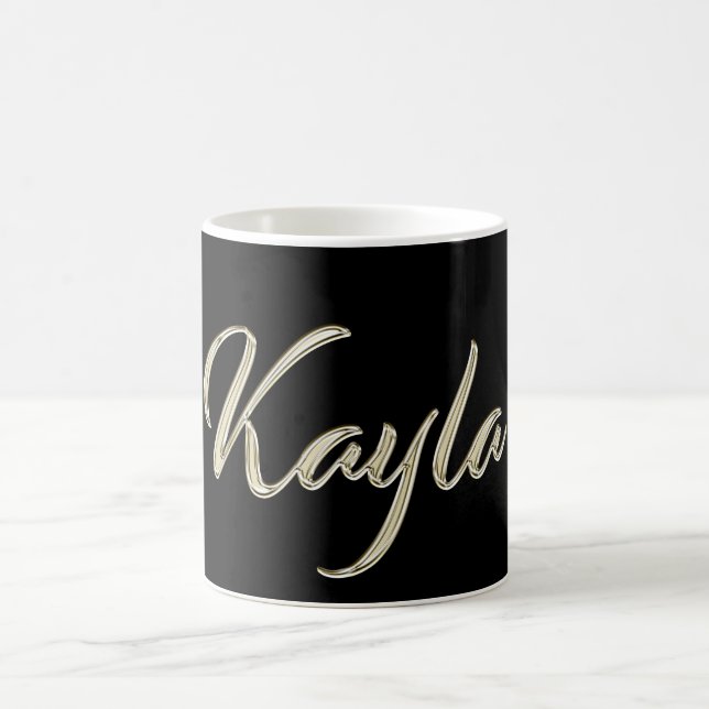 Kayla white gold Handwriting Mug Coffee Cup (Center)