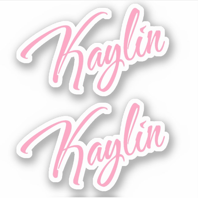 Kaylin Decorative Name in Pink x2 Sticker (Front)