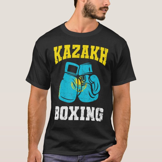 Kazakh Boxing Gloves Kazakhstan Pride  Mens Womens T-Shirt (Front)