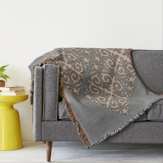 Kazakh ornament pattern throw blanket