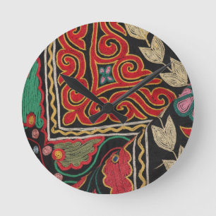 Kazakh Pattern Round Clock