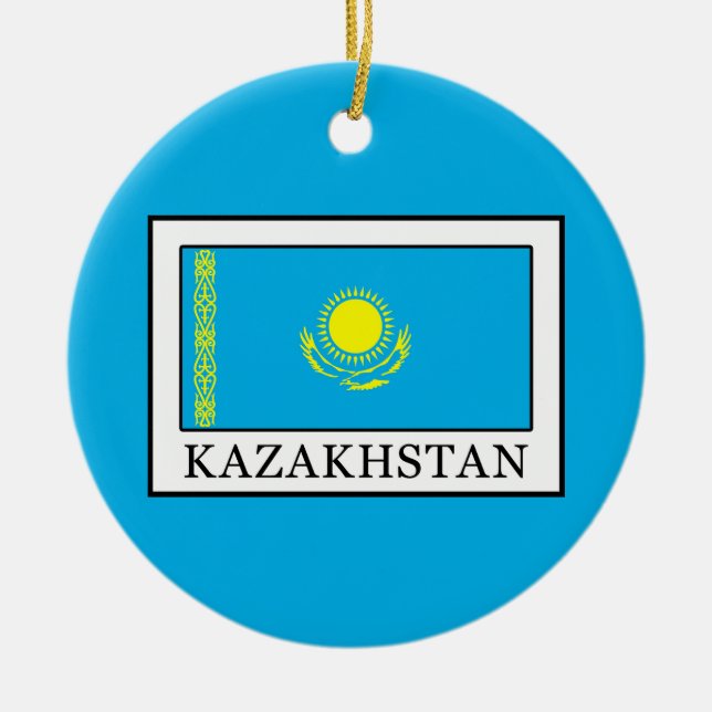 Kazakhstan Ceramic Tree Decoration (Front)