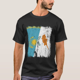 Kazakhstan Cyprus Half Flag Kazakh Cypriot Heritag T-Shirt
