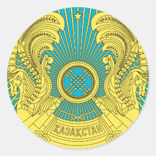 kazakhstan emblem classic round sticker