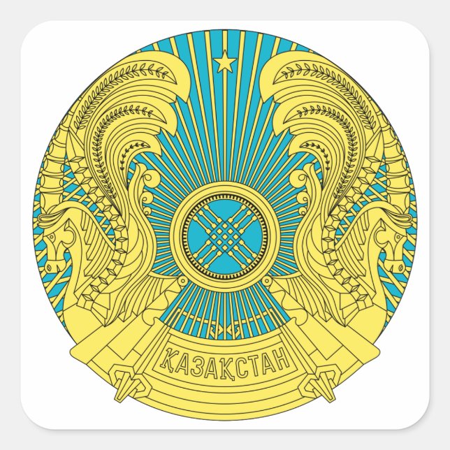 kazakhstan emblem square sticker (Front)