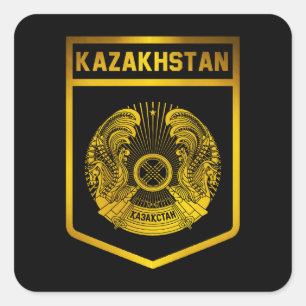 Kazakhstan Emblem Square Sticker