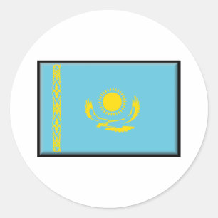 Kazakhstan Flag Classic Round Sticker