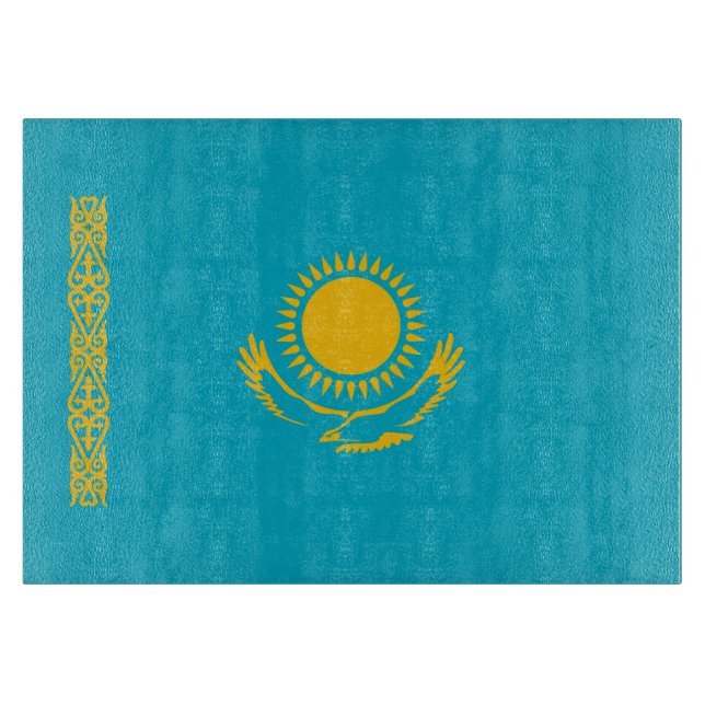 Kazakhstan flag cutting board (Front)