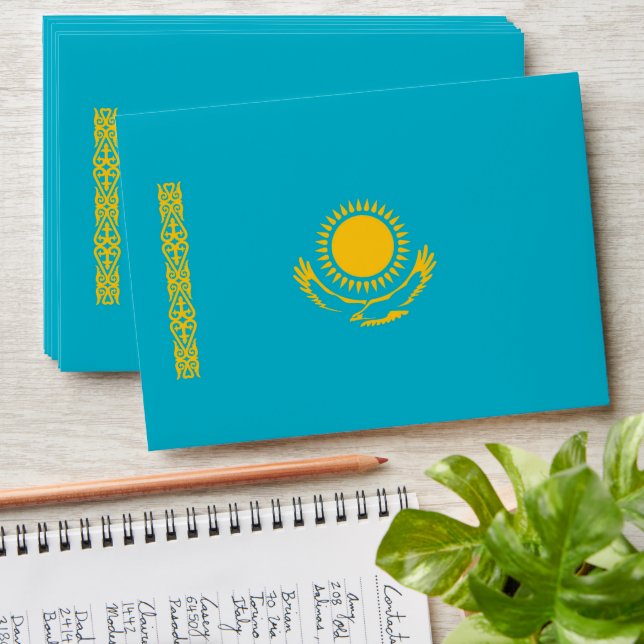 Kazakhstan flag envelope (Stacked)