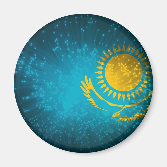 Kazakhstan Flag Firework Magnet (Front)