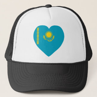 Kazakhstan Flag Heart Trucker Hat