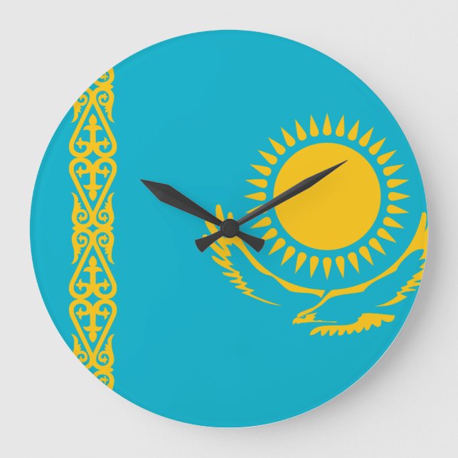 Kazakhstan Flag Large Clock (Front)