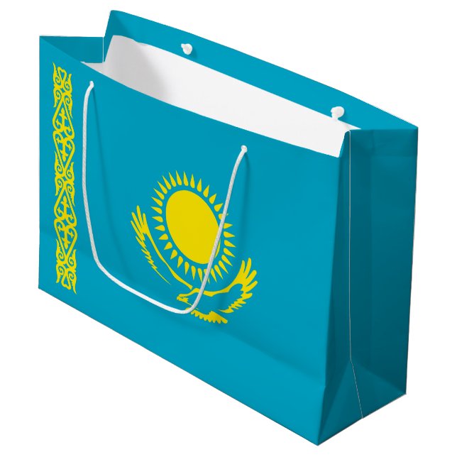 Kazakhstan Flag Large Gift Bag (Front Angled)