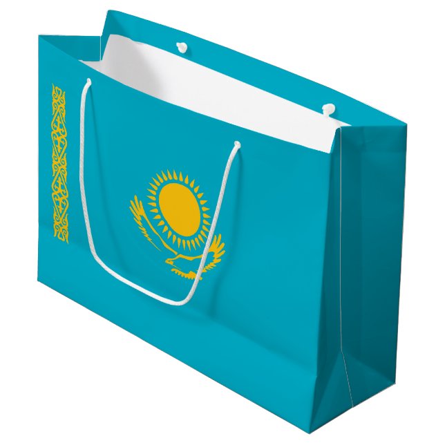 Kazakhstan flag large gift bag (Front Angled)