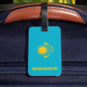 Kazakhstan flag luggage tag