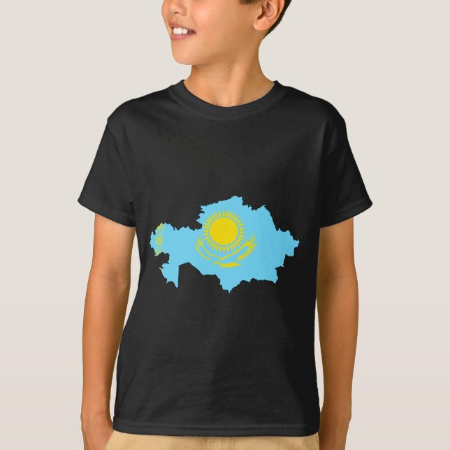 Kazakhstan flag map T-Shirt (Front)