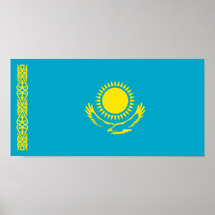 Kazakhstan Flag Poster