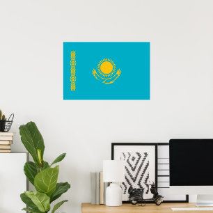 Kazakhstan flag poster