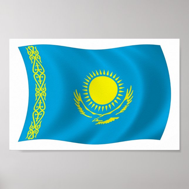 Kazakhstan Flag Poster Print (Front)
