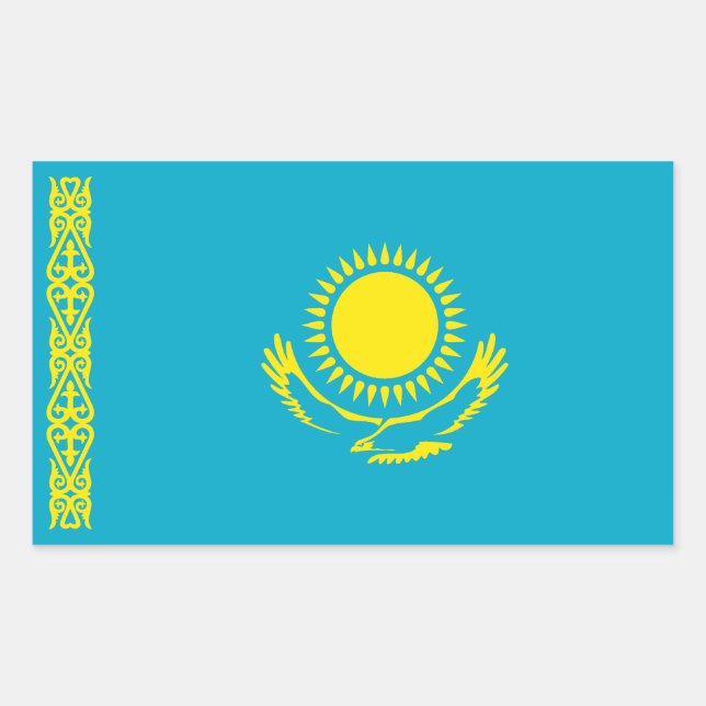 Kazakhstan Flag Rectangular Sticker (Front)